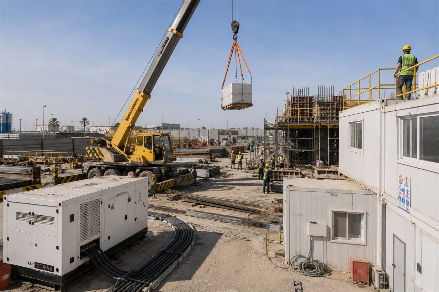 Generator powering a site