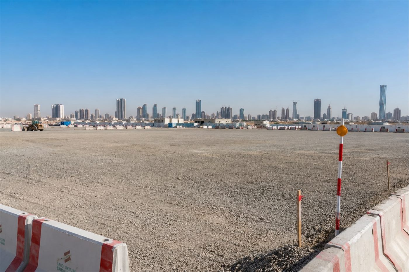 Empty graded site before installation